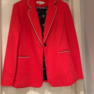 Boden Red Blazer with White Piping